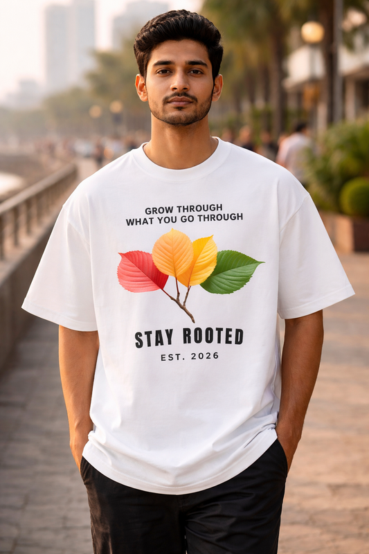 Stay Rooted - Unisex Oversized White T-Shirt