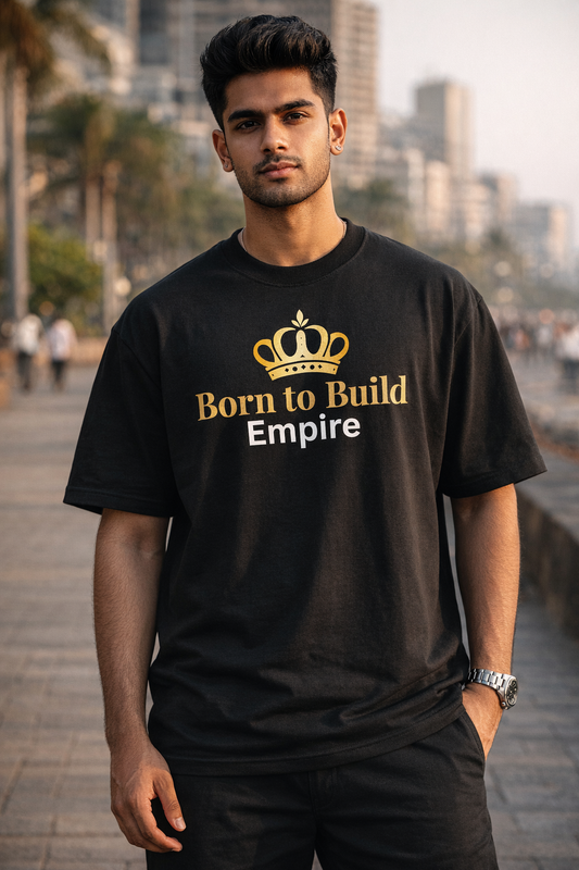 Born to Build-Unisex Oversized Standard Black T-Shirt