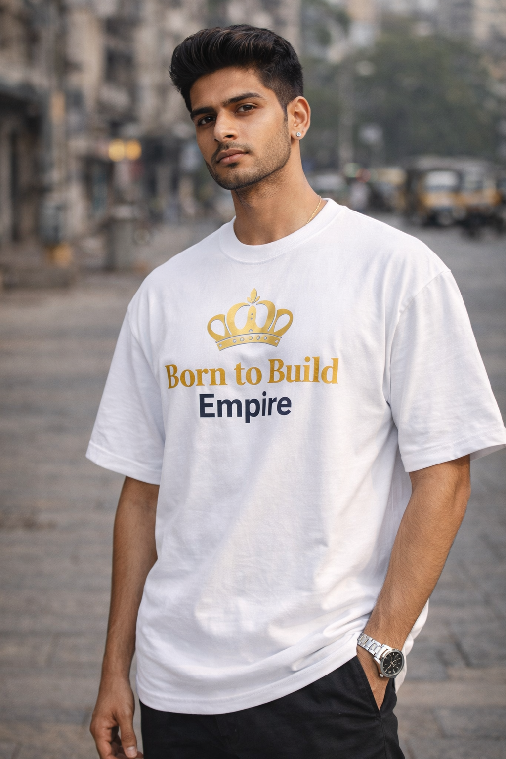 Born to Build-Unisex Oversized Standard White T-Shirt