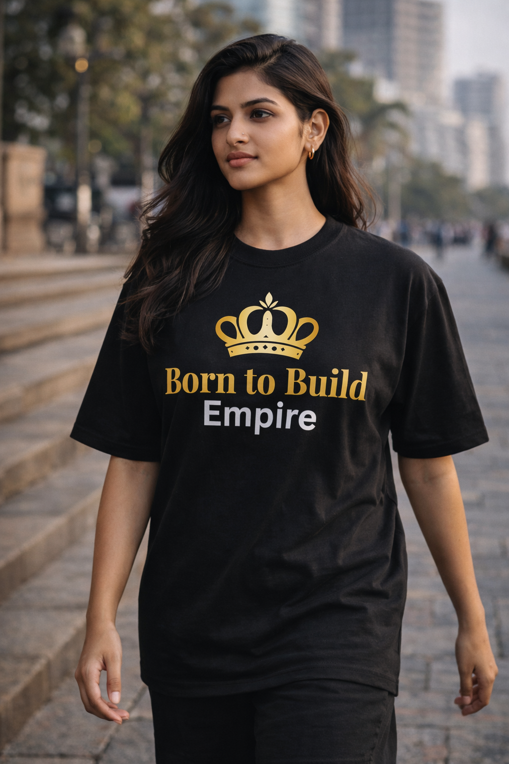 Born to Build-Unisex Oversized Standard Black T-Shirt