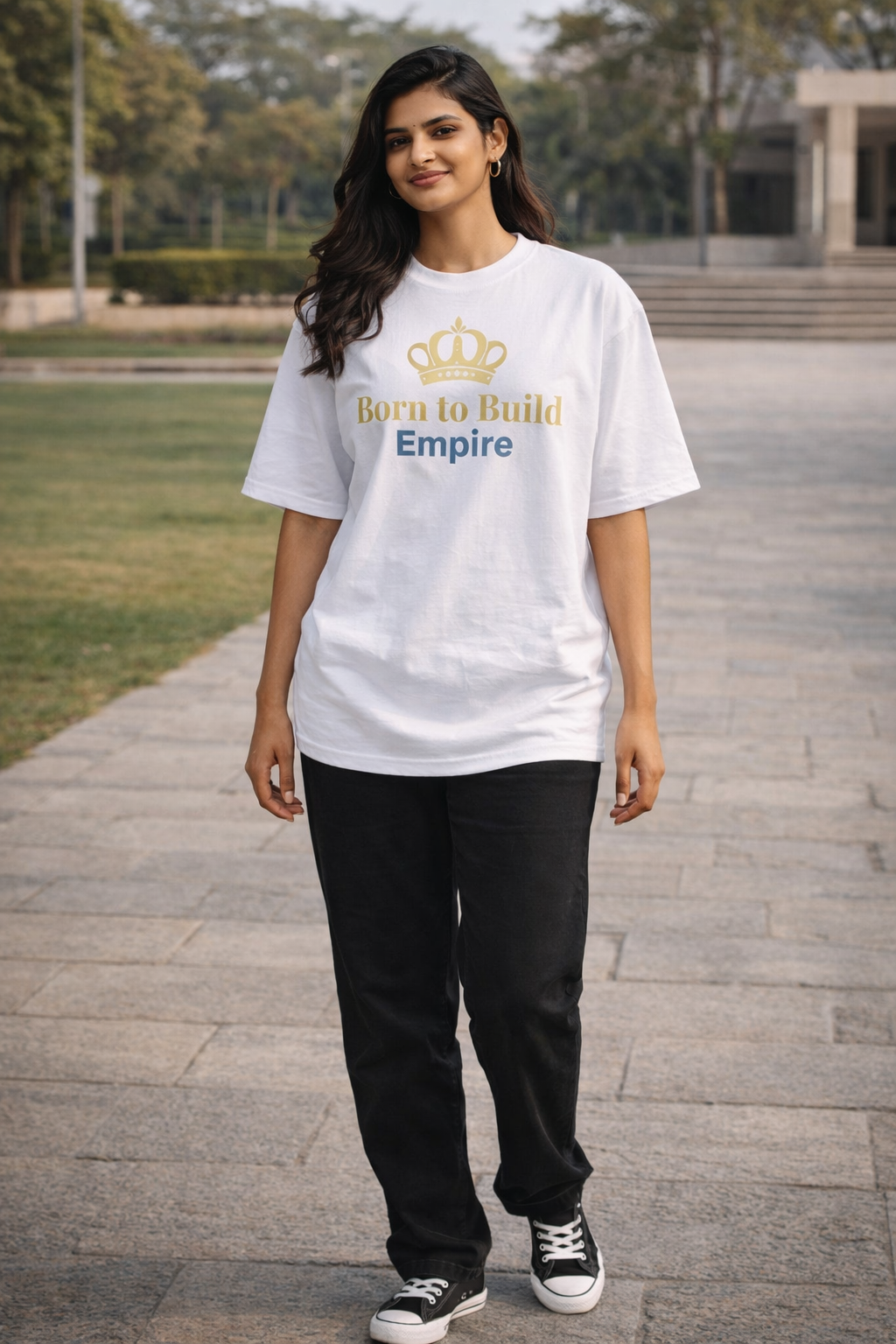Born to Build-Unisex Oversized Standard White T-Shirt