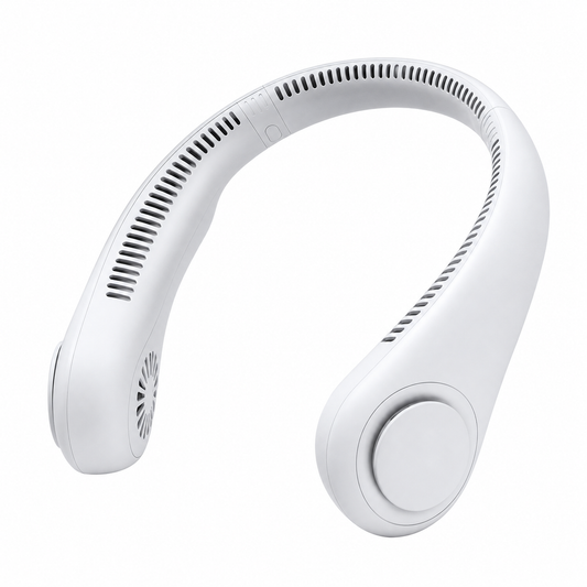 Portable Neck Fan No Blade | 360° Personal Air Cooler USB-C Rechargeable