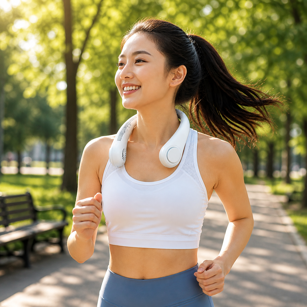 Portable Neck Fan No Blade | 360° Personal Air Cooler USB-C Rechargeable